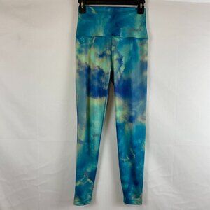 Beyond Yoga Leggings S Blue Green Tie-Dye Style Slick High Waist